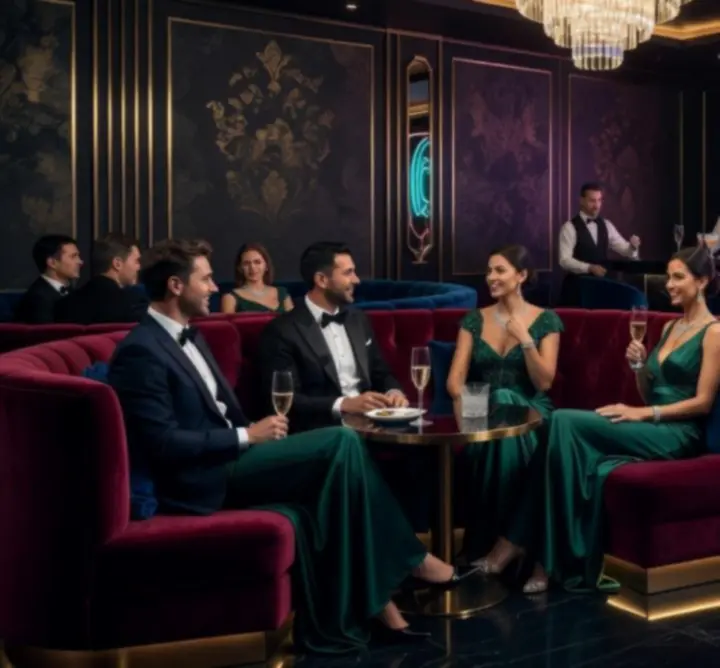 Neonowa strefa rozrywki z oświetleniem inspirowanym kasynem